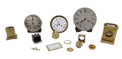 Lot 767 - Various clock movements, to include a brass...