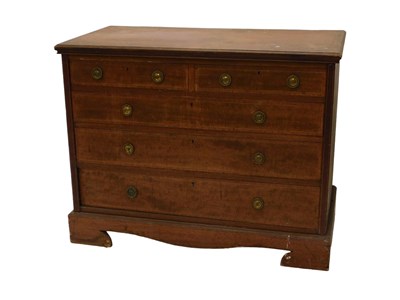 Lot 842 - A 19thC walnut and cross banded chest, the top...