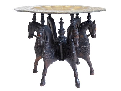 Lot 846 - A late 19th/early 20thC Indian tray table, the...