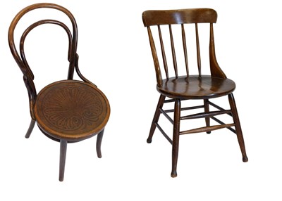 Lot 851 - An early 20thC Bentwood chair, and a kitchen...