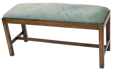 Lot 833 - An early 20thC fruitwood stool, with a green...