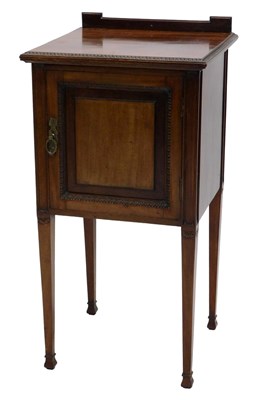 Lot 853 - An Edwardian mahogany pot cupboard, with a...