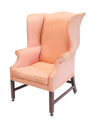 Lot 920 - A George III mahogany wingback chair,...