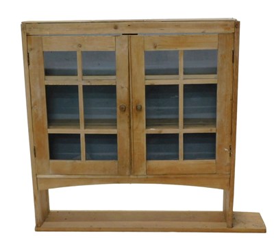 Lot 854 - A 19thC and later pine cupboard, with two...