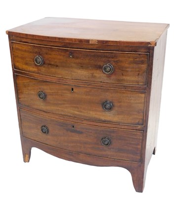 Lot 860 - An early 19thC mahogany bowfronted chest of...