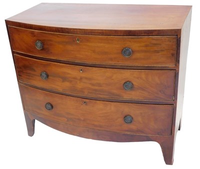 Lot 861 - A 19thC mahogany bowfront chest of...
