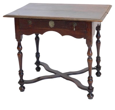 Lot 912 - A late 17thC oak side table, with a single...