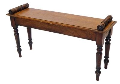 Lot 872 - A Victorian walnut window seat, the...