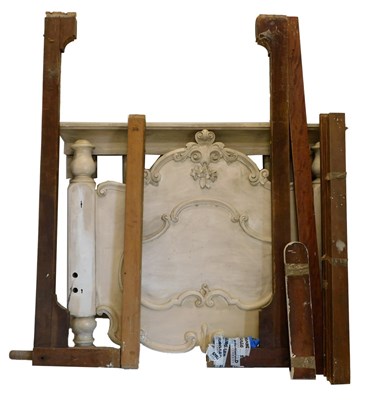 Lot 861 - A cream painted bed frame, together with side...