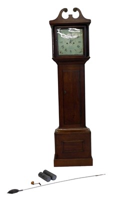 Lot 924 - A 19thC oak longcase clock, the dial named for...