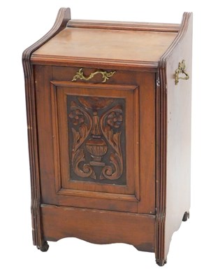 Lot 884 - A Victorian mahogany coal purdonium, with...