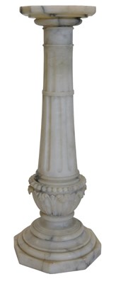Lot 38 - A 19thC variegated alabaster column, with...