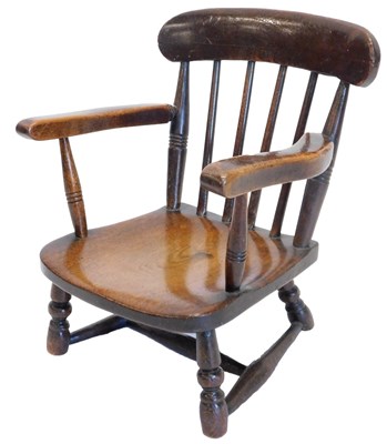 Lot 788 - A 19thC beech and elm child's chair, with...