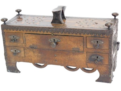 Lot 797 - An Eastern hardwood shoe repairers box, with...