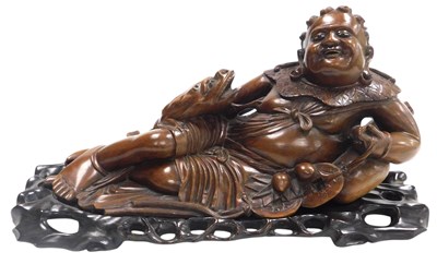 Lot 4 - A 19thC Chinese hardwood carving of a...