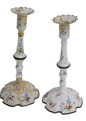 Lot 665a - A pair of early 19thC Staffordshire enamel...