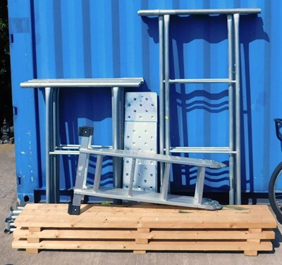 Lot 801 - A quantity of scaffolding, including wooden...