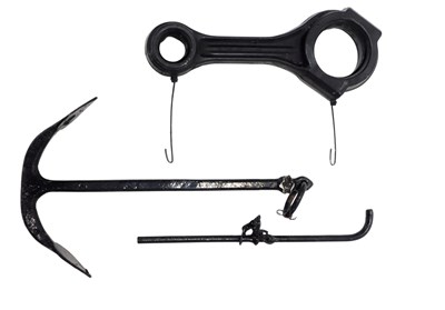 Lot 207 - A black painted cast metal anchor, (AF), and a...