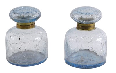 Lot 264 - A pair of late 19th/early 20thC blue crackle...