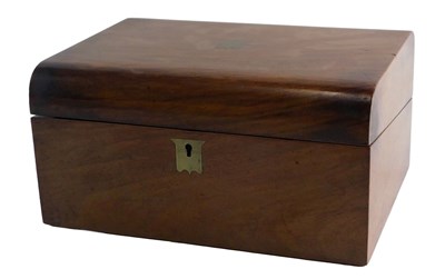 Lot 585 - A Victorian walnut dome top writing...