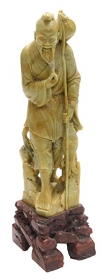 Lot 25 - An early 20thC Chinese soapstone carving of a...