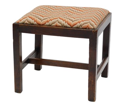 Lot 875 - A 19thC walnut stool, with a padded drop in...