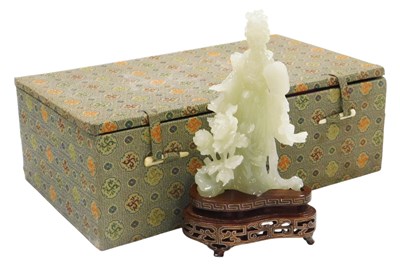Lot 71 - A 20thC Chinese jadeite figure of a lady,...