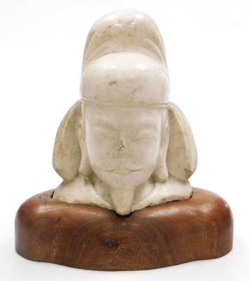 Lot 13 - A 19thC Chinese marble bust of the Immortal Lu...