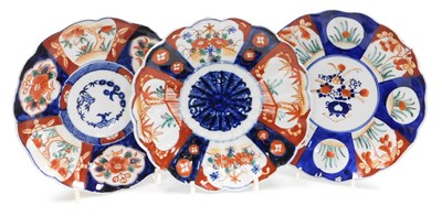 Lot 80 - Three Japanese Meiji period Imari porcelain...
