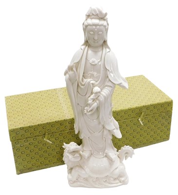 Lot 1 - A 20thC Chinese blanc de chine porcelain...