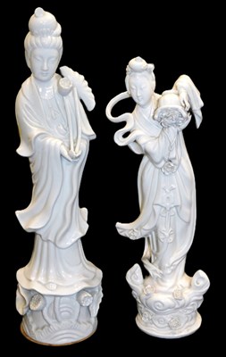 Lot 107 - Two 20thC Chinese blanc-de-chine porcelain...