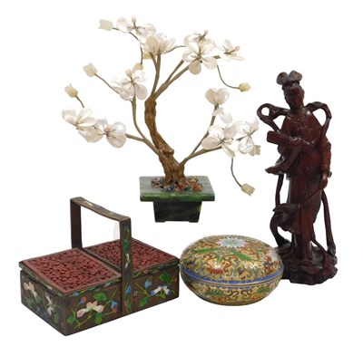 Lot 124 - A 19thC Chinese copper basket, with champleve...