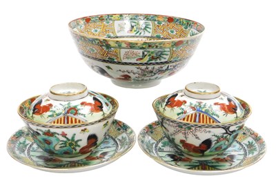 Lot 121 - A group early 20thC Chinese famille verte...