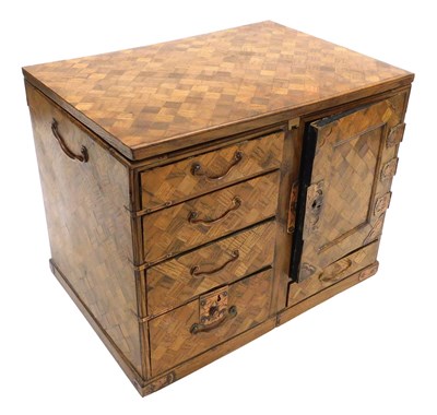 Lot 126 - A pate 19thC Japanese Meiji period parquetry...