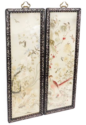 Lot 127 - A pair of Qing Dynasty late 19thC Chinese silk...