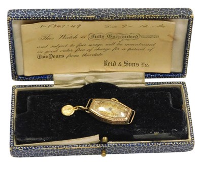 Lot 110 - A mid century lady's 9ct gold cased watch head,...