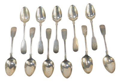 Lot 30 - A set of eleven Victorian silver Fiddle...
