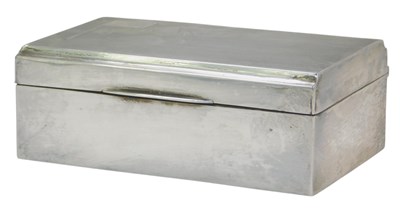 Lot 12 - A George VI silver cigarette box, of...