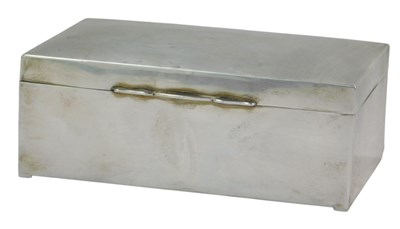 Lot 15 - A George VI silver cigarette box, of plain...