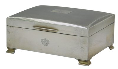 Lot 16 - An Edward VIII silver cigarette box, of...