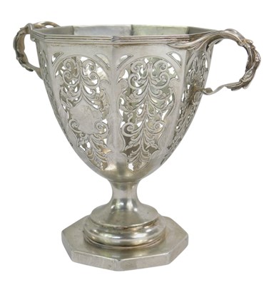 Lot 17 - A George V silver twin handled cup, of...