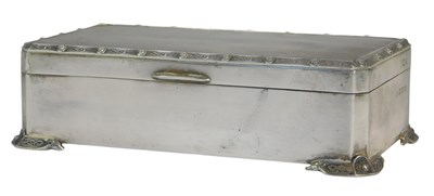 Lot 20 - An Elizabeth II silver cigarette box, with...