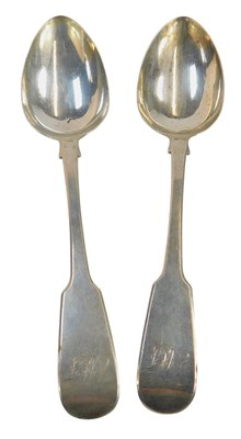 Lot 26 - A pair of Victorian silver Fiddle pattern...