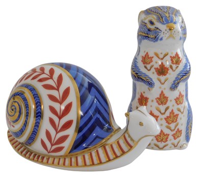 Lot 103 - Two Royal Crown Derby porcelain paperweights,...