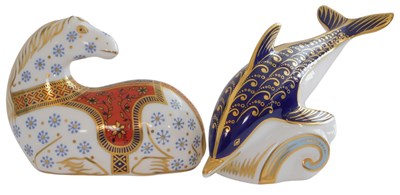 Lot 104 - Two Royal Crown Derby porcelain paperweights,...