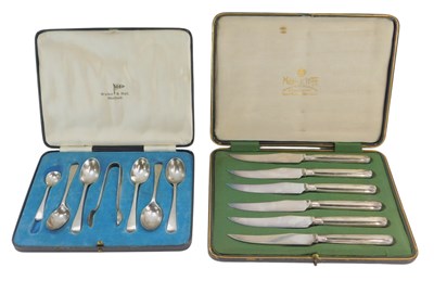 Lot 46 - A set of five George V silver teaspoons,...