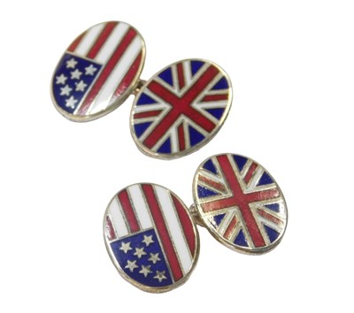 Lot 80 - A pair of Tiffany and Co silver and enamel...