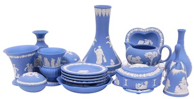 Lot 28 - A group of Wedgwood light blue Jasperware,...