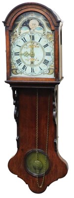 Lot 7 - A 19thC Dutch oak cased wall clock, the...
