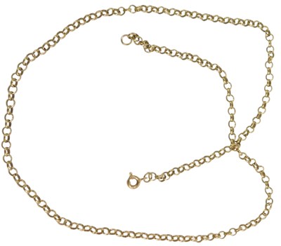 Lot 80 - A 9ct gold belcher link neck chain, with a...